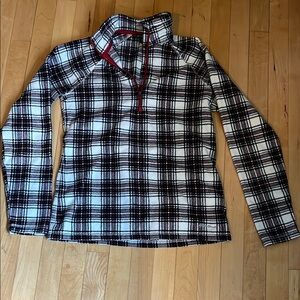 Eddie Bauer Black and White Plaid Pullover